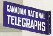  ?? ?? A Canadian National Telegraphs sign at the restored Freeman Station in Burlington.