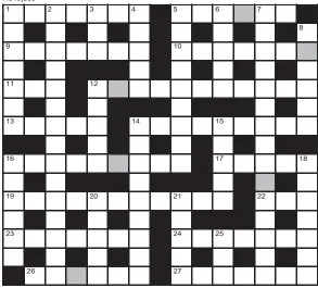  ??  ?? FOR your chance to win, solve the crossword to reveal the word reading down the shaded boxes. HOW TO ENTER: Call 0901 293 6233 and leave today’s answer and your details, or TEXT 65700 with the word CRYPTIC, your answer and your name. Texts and calls cost £1 plus standard network charges. Or enter by post by sending completed crossword to Daily Mail Prize Crossword 16,366, PO Box 28, Colchester, Essex CO2 8GF. Please include your name and address. One weekly winner chosen from all correct daily entries received between 00.01 Monday and 23.59 Friday. Postal entries must be datestampe­d no later than the following day to qualify. Calls/texts must be received by 23.59; answers change at 00.01. UK residents aged 18+, exc NI. Terms apply, see Page 70.