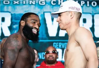  ?? /CORTESÍA SHOW TIME ?? Adrien Broner intenta rehacer su carrera ante Jessie Vargas, que tiene entre sus planes recetarle un nocáut para dar el siguiente nivel a su carrera.