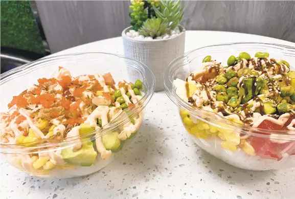  ?? ALOHA POKE PHOTOS ?? Aloha Poke, a year-old Fogelsvill­e eatery offering signature and customizab­le poke (diced fresh fish) bowls along with smoothies, bubble tea and fruit tea, on June 13 will hold a grand opening of its second location at 641 S. West End Blvd. in Quakertown.
