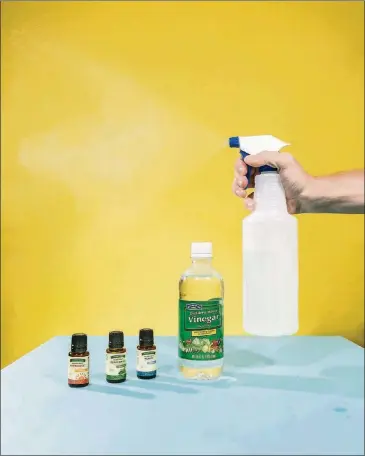  ?? TAMIR KALIFA/AMERICAN-STATESMAN PHOTOS ?? A go-to cleaner is a vinegar and water solution with essential oils to cut the vinegar smell.
