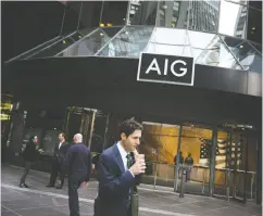  ?? MICHAEL NAGLE / BLOOMBERG FILES ?? AIG, which has no Black executives among its 12-person leadership team, pledged to build a more inclusive firm
following the police killing of George Floyd this May.
