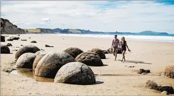  ?? MILES HOLDEN ?? The Moeraki Boulders are part of the geological­ly distinct Waitaki region, home of “geogastron­omy.”