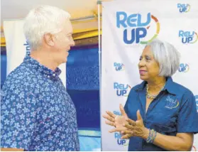  ?? ?? With a mandate to provide access to world-class training and advice, former chief marketing officer at Facebook Gary Briggs catches up with Revup’s Managing Director Sandra Glasgow at the REVUP Cohort 2 retreat.