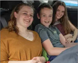  ??  ?? Tracy Sunderland, Jack Power and Tanya Sunderland from Rathdum having fun at the Drive-In on Sunday.