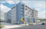  ?? COURTESY CITY OF MILPITAS ?? Pacific West Communitie­s plans to build an 84-unit below marketrate apartment complex on a 1.11-acre site at 308 Sango Court.