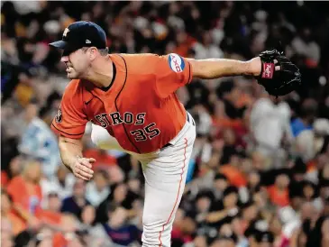  ?? Karen Warren/Staff photograph­er ?? Astros pitcher Justin Verlander, first among active pitchers with 254 victories, makes his first start Wednesday against Max Scherzer, who has 213 career wins. They’ve collected a combined 6,692 strikeouts.