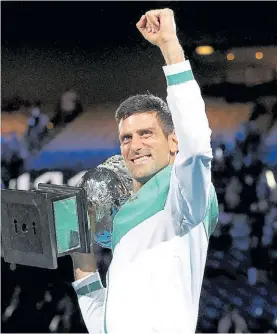  ?? AFP ?? Lo merece. Nole celebra su nuevo título en Australia.