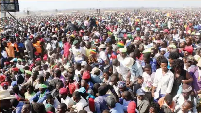  ??  ?? Part of the multitudes that attended one of the Presidenti­al Youth Interface rallies in this file photo