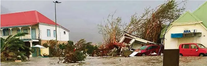  ?? AFP ?? Rumo aos EUA. Furacão Irma causa destruição no território francês de Saint Martin, no Caribe: rajadas de vento de até 360 km/h são as mais fortes registrada­s nesta década no Atlântico