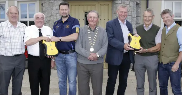  ??  ?? Rev William Bennett, Ken Townsend from Newcastle Airfield, Damien O’Neill, Pat Carey, the Lord Mayor of Newcastle, Cllr Gerry Walsh, Michael Carey and Fr John Daly.