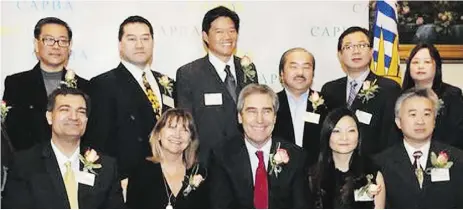  ??  ?? Michael Ching, top left, in a photo with former Liberal leader Michael Ignatieff, lower middle.