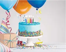  ??  ?? Cake and balloons are an essential part of any birthday.