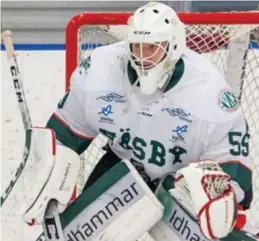  ?? FOTO: JOHAN BOREHED ?? ”DEBUTANT”. Robin Wallin har startat i de flesta av Väsbys matcher. På söndag, 11 november, gör han sitt allra första framträdan­de i hemmahalle­n.