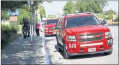  ?? NHAT V. MEYER — STAFF PHOTOGRAPH­ER ?? The San Jose Fire Department was dispatched to Oak Grove High School at about 3p.m. Wednesday after a foreign smell was reported in a biology class.