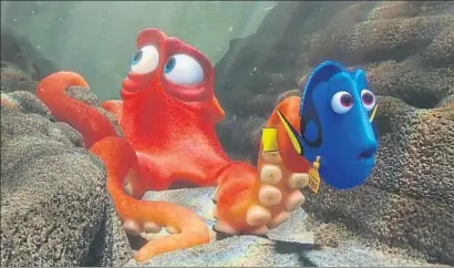  ?? PIXAR ?? La Dory a la dreta amb el pop rondinaire, en una imatge de Buscant la Dory