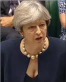  ??  ?? Statement: Prime Minister Theresa May speaks to MPs in the Commons today