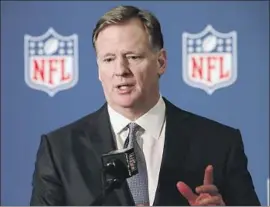  ?? LM Otero Associated Press ?? ROGER GOODELL, shown in 2018, said in a new video: “I personally protest with you and want to be part of the much-needed change in this country.”