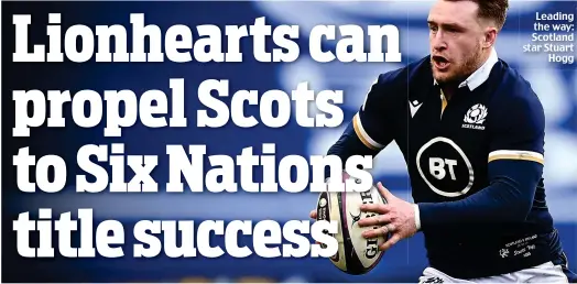  ??  ?? Leading the way: Scotland star Stuart Hogg