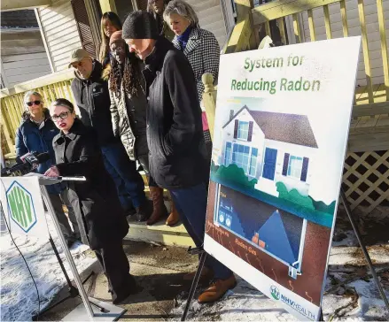  ?? Arnold Gold/Hearst Conn. Media file photo ?? New Haven Health Director Maritza Bond speaks at a news conference on Truman Street in New Haven during Radon Awareness Week.