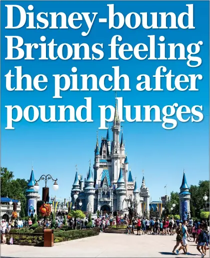 ?? ?? TAKING THE MICKEY: A ten-day family pass to Disney World Florida will cost almost £200 more this year than in 2021