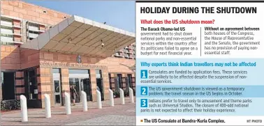  ?? HT PHOTO ?? The US Consulate at Bandra-kurla Complex.