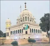  ?? HT PHOTO ?? The Kartarpur gurdwara in Pakistan is nearly 4 km from Dera Baba Nanak in Gurdaspur district.