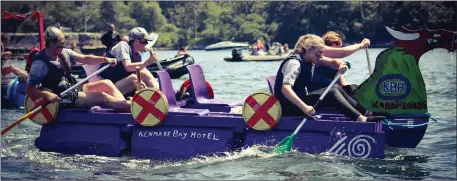  ?? Photo by Paddy Harkin ?? Kenmare Bay Hotel raft ‘Lorde Lorde’ was one of the colourful additions to the Vikingdom Raft Race.