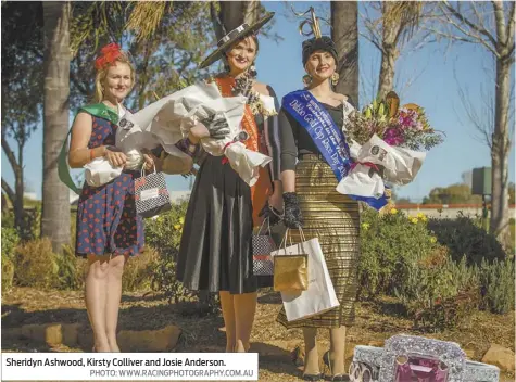  ?? PHOTO: WWW.RACINGPHOT­OGRAPHY.COM.AU ?? Sheridyn Ashwood, Kirsty Colliver and Josie Anderson.