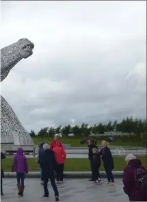  ??  ?? The Kelpies, designed by Andy Scott and inspired by two Clydesdale horses – Duke and Baron – who lived and worked at Pollok Park in Glasgow
