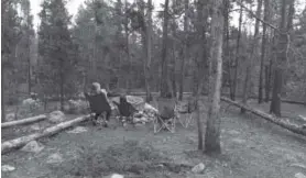  ?? Chryss Cada, Special to The Denver Post ?? Campers take in the solitude at Tom Bennett Campground, up the Poudre Canyon near Pingree Park.