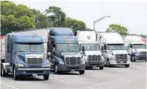 ?? RICARDO RAMIREZ BUXEDA/STAFF FILE PHOTO ?? The Interstate 4 rest stop north of State Road 434 near Longwood is regularly packed with tractor-trailer drivers taking a break.