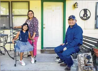  ?? TOM MCCARTHY JR./ FOR AMERICAN-STATESMAN ?? The house on Old Stagecoach Road in Kyle where Robert Rizo, his wife, Paula, and their daughter, Isabella, 8, live was built by Rizo’s father in the 1960s.