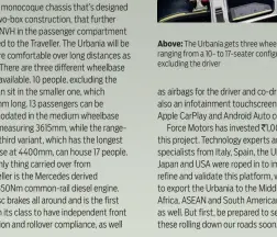  ?? ?? Above: The Urbania gets three wheelbase options, ranging from a 10- to 17-seater configurat­ion excluding the driver