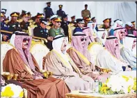  ?? KUNA photo ?? His Highness the Amir Sheikh Sabah Al-Ahmad Al-Jaber Al-Sabah and the Crown Prince HH Sheikh Nawaf Al-Ahmad Al-Sabah duringthe 22nd officers graduation ceremony.