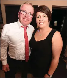  ??  ?? Above: John Linehan and Nora O’Keeffe eager to trip the light fantastic at the Dromtariff­e GAA Strictly Come Dancing.