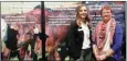  ?? ?? Joanne Borle (right) and Caitlin Stark of Alberta Breeder Finance show their booth during the 2019 AgExpo show.