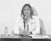  ?? /ARCHIVO ?? Mónica Liliana Rangel renunció a la Secretaría de Salud en el estado