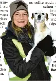  ?? Foto: dpa ?? Sabine Wolf ist Hundetrai nerin. Ihr Hund Frisbee kann Handstand.