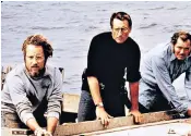  ??  ?? Early success: Richard Dreyfuss, far left, in Jaws, and right, aged 30, becoming the youngest-ever winner of the Oscar for Best Actor for The Goodbye Girl, with Diane Keaton, Best Actress winner for Annie Hall