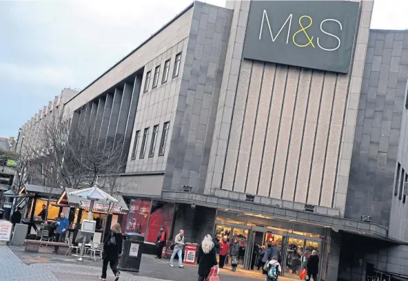  ??  ?? CLOSING THEIR ACCOUNT: M&S Bank will no longer have branches in stores from the end of next month, including at St Nicholas Street in Aberdeen.