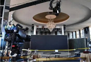  ?? — AFP photo ?? View of the stage and set up ahead of the 78th Annual Golden Globe Awards on Thursday in New York City.