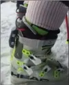  ?? EMMANUEL COUDER, THE ASSOCIATED PRESS ?? A transponde­r is attached to the back of Alpine racer Guillermo Fayed’s ski boot in Val d’Isere.