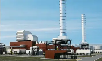 ?? Illustrati­on: Siemens ?? So soll das Gaskraftwe­rk in Leipheim einmal aussehen – sofern es denn überhaupt gebaut wird.