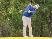  ?? ERIC RISBERG/ASSOCIATED PRESS ?? Hank Lebioda hits from the 18th tee during the first round of the AT&T Pebble Beach Pro-Am on Thursday.