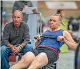  ?? STEVE MCARTHUR ?? Nicola Goss competing at the 2018 New Zealand indoor rowing championsh­ips.