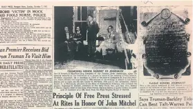  ?? DIALY PRESS ARCHIVES ?? A ceremony honoring John Mitchel that the Daily Press and Virginia Press Associatio­n presided over, along with many Confederat­e organizati­ons, was featured in the Oct. 7, 1951 Daily Press.