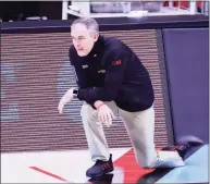  ?? Justin Casterline / Getty Images ?? Former Husky and current Rutgers coach Steve Pikiell will lead his Scarlet Knights in this year’s NCAA Tournament.