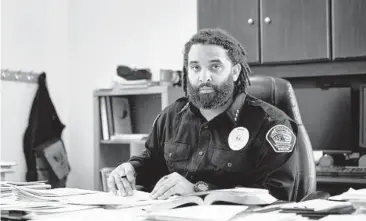  ?? CALEB ALVARADO/THE NEW YORK TIMES ?? Aaron Appelhans is the first Black sheriff in Wyoming’s history. His appointmen­t is seen as symbolic for the Mountain West, which has been insulated from much of the national reckoning over race and policing.