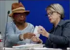  ?? Joe Cavaretta/Sun Sentinel/TNS ?? Broward Supervisor of Elections Brenda Snipes, left, and Judge Betsy Benson, of the election canvassing board, in Lauderhill, Fla., as the Florida recount began on Sunday.